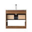 Meuble-lavabo flottant 30 po avec lumières DEL - Armoire murale en bois avec lavabo en acrylique, rangement à fermeture en douceur et lavabo intégré moderne-829173753-829173752