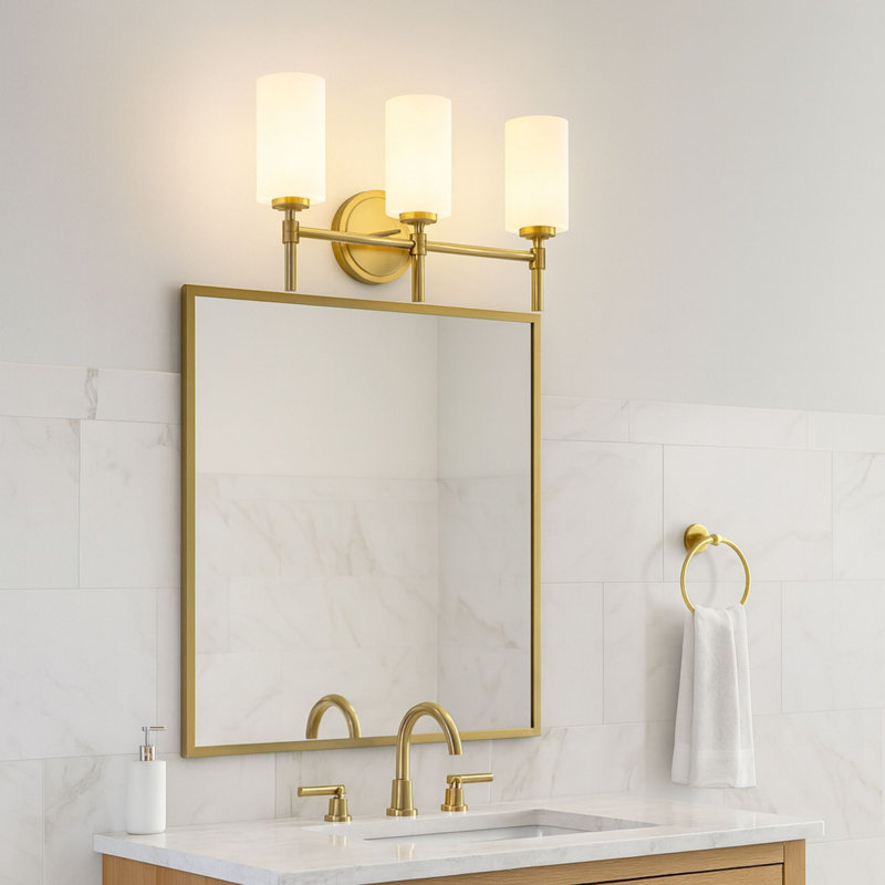 Éclairage pour salle de bain 3 lumières 5,44 po Wexton, Clair, Nickel brossé