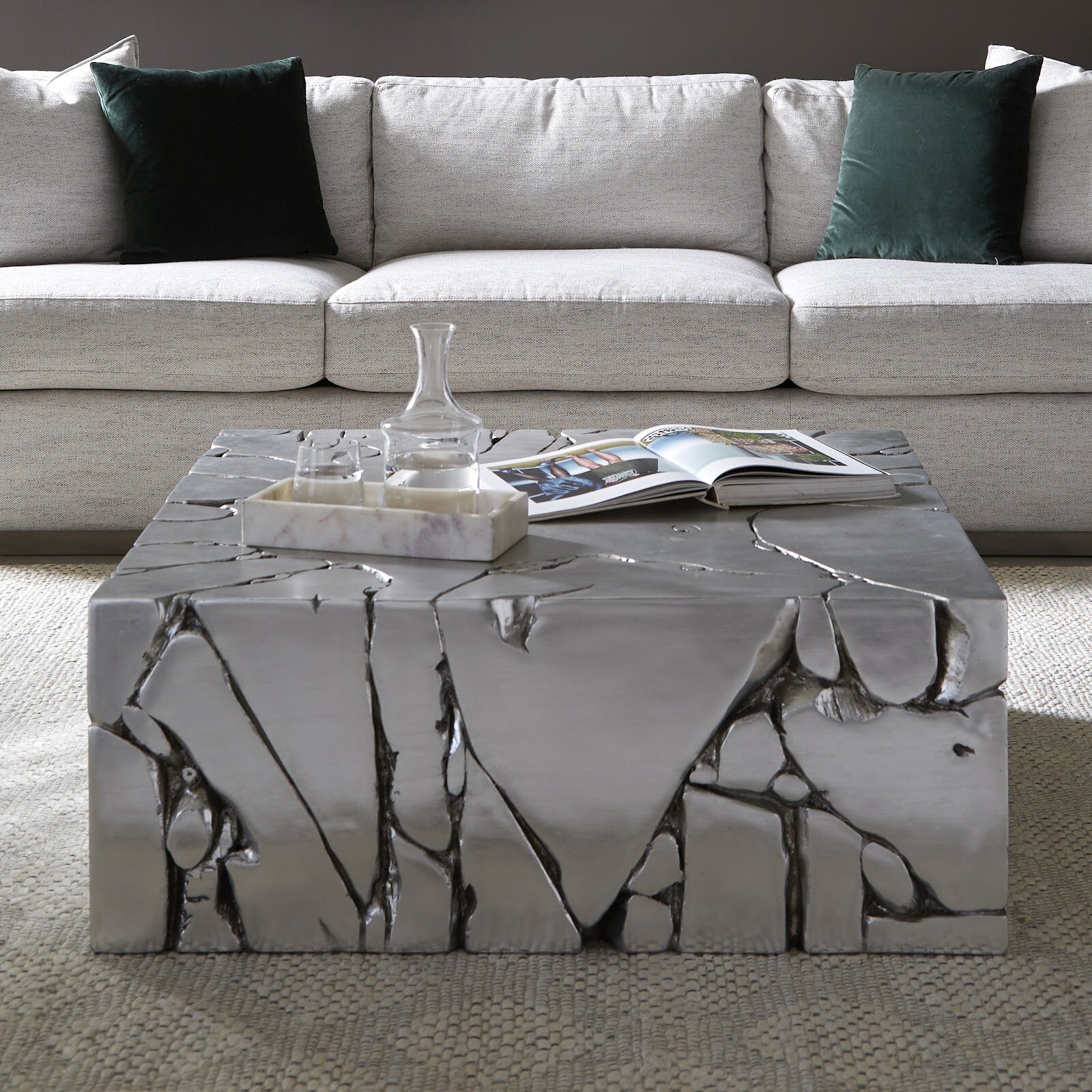 Phillips Collection Chunk Square Silver Coffee Table Wayfair 2615