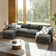 Asul 151.5" Convertible Oversized Sectional Couch for 6 People with Triple-Layer Cushions and Two Armrest Pillows