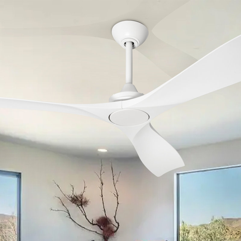 Ventilateur de plafond 60 "sans lumière, avec télécommande, L 52 po x l 52 po, Blanc