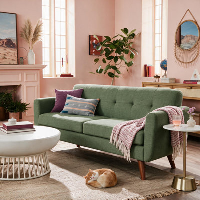65" W Loveseat Sofa Mid Century Modern Love Seat Couches For Living Room