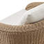 Chaise longue d'extérieur en rotin naturel et métal avec coussins blancs Gasport