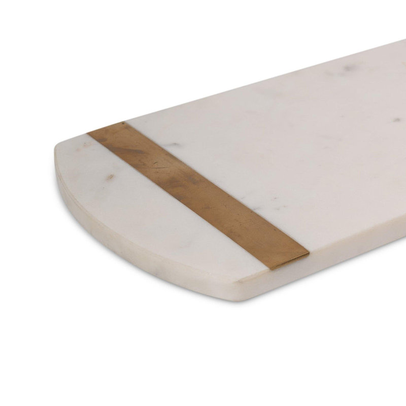 Fairmont Park Adharv Marble Platter, 38cm L x 18cm W, White