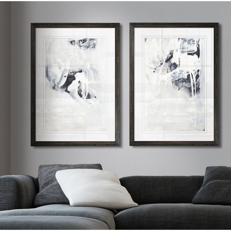«Fire and Ice III» par Vincent Van Gogh, ensemble de 2 reproductions d'art encadrées, H 20 po x l 16 po x P 1,25 po, Blanc