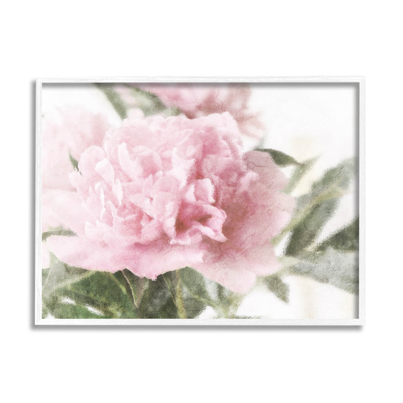 Doux œillets roses, art giclée par Lil 'Rue, H 11 po x l 14 po x P 1,5 po, Giclée encadrée blanc bord de mer