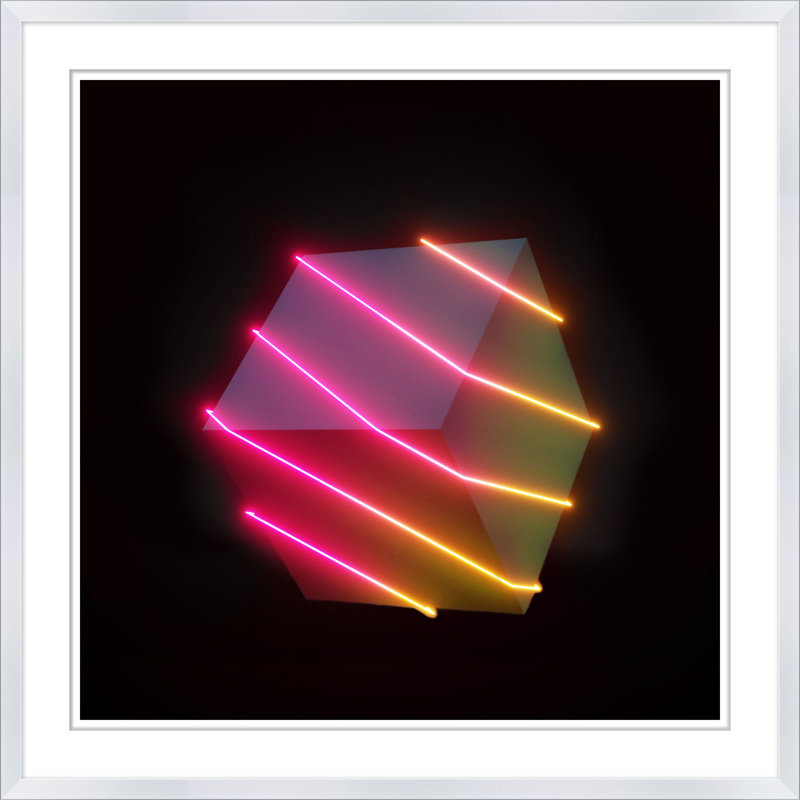 Neon Cube Print by Mat Sanders