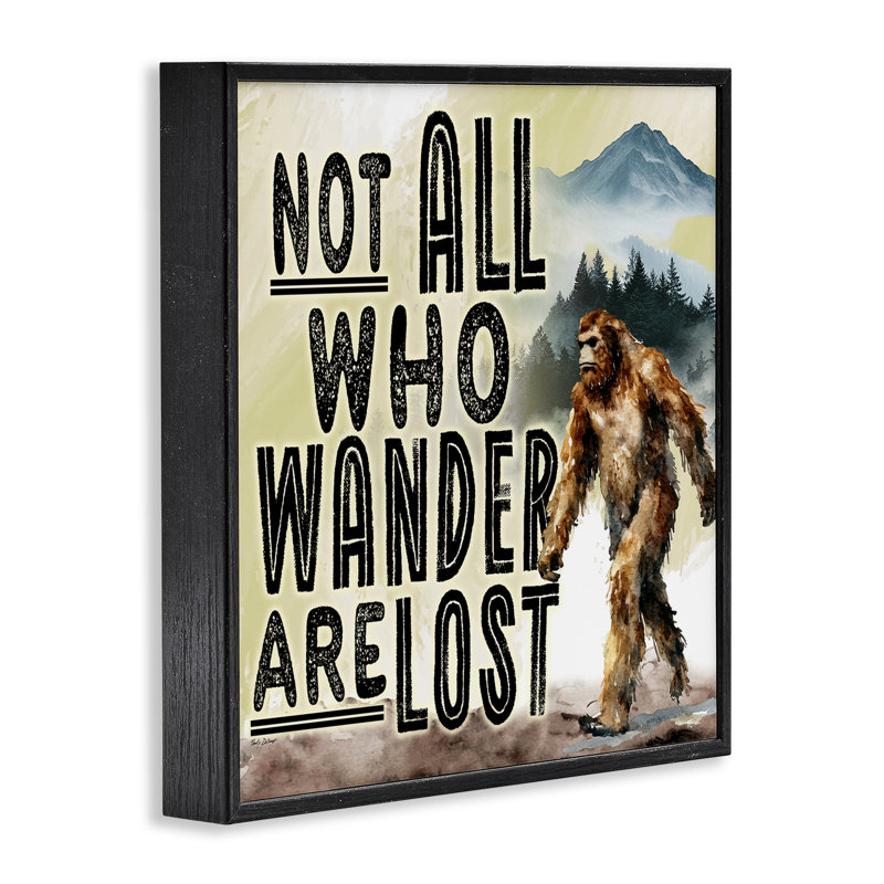 «Not All Who Wander», estampe numérique, conception par Nicole DeCamp, H 17 po x l 17 po, Giclée encadrée noir minuit