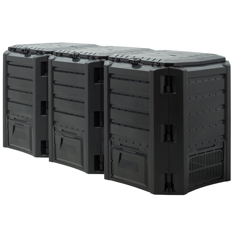 Bettie Plastic Stationary Composter with Latching Lid