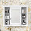 Armoire de salle de bain murale moderne Yanali avec miroir et rangement multi-tablettes-424947089