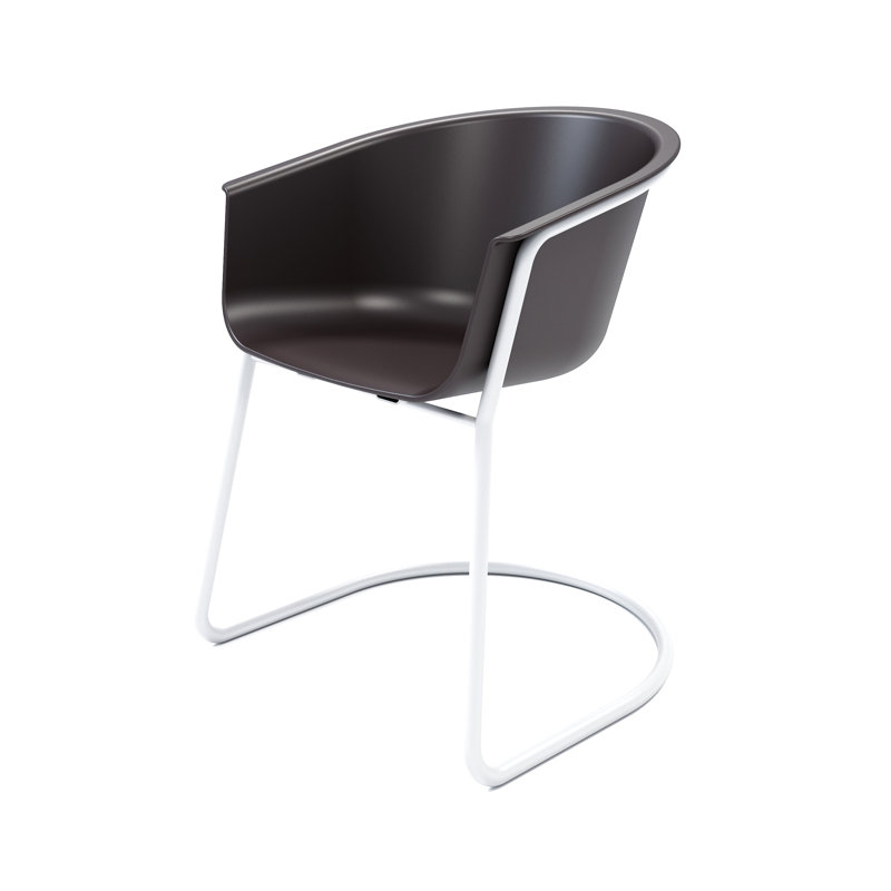 Chaise avec accoudoirs Tee, Café noir