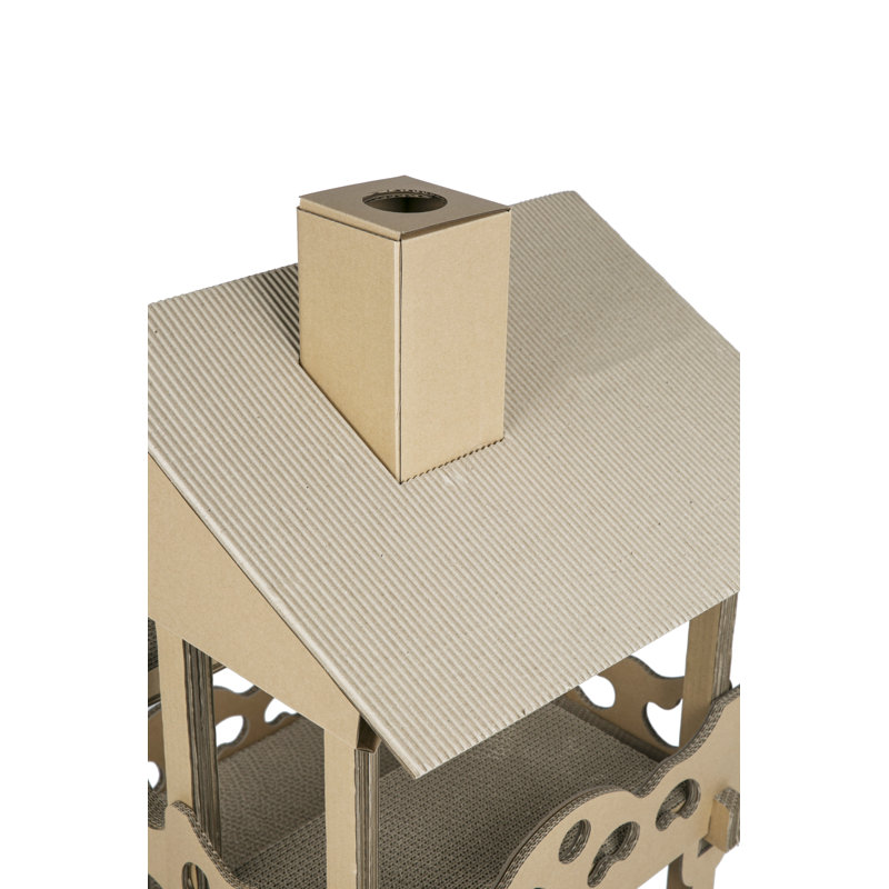Eco-Friendly Four-Level Cardboard Cat House with Scratch Boards