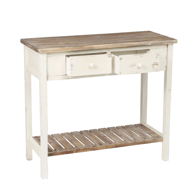 Console en bois massif 35,4 po Shila