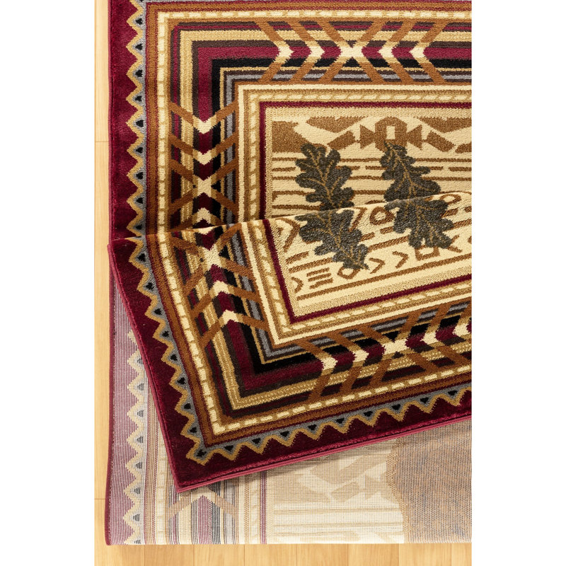 Tapis rouge en polypropylène, 2,58 pi X 7,25 pi, teinture, avec un tapis doux et texturé, un design élégant