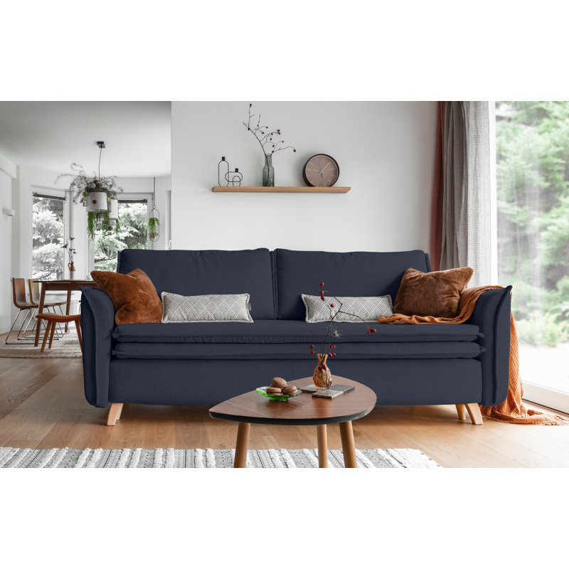 Charming Charlie 3 Seater Sofa Bed, Dark Grey Linen