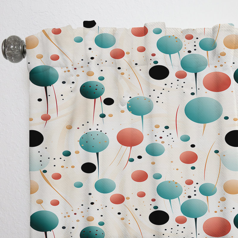 Motif à pois Contemporary Fusion - rideau abstrait - rideau obscurcissant - 1 panneau, L 52 po x L 84 po