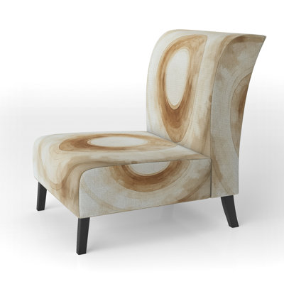 Abstract Minimalism Upholstered Chair - Cream Circle Echo Slipper Chair