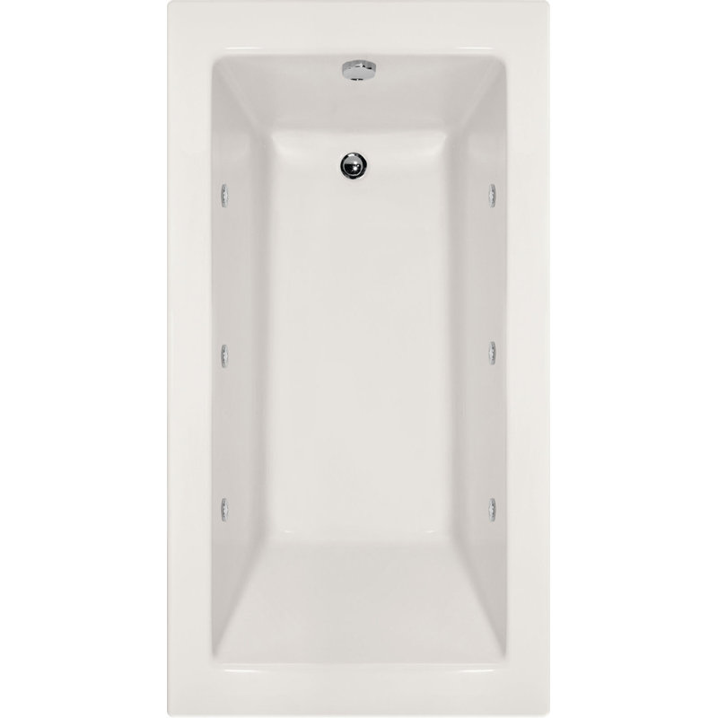 Sydney 60'' L Whirlpool Bathtub, White, Right, Satin Chrome