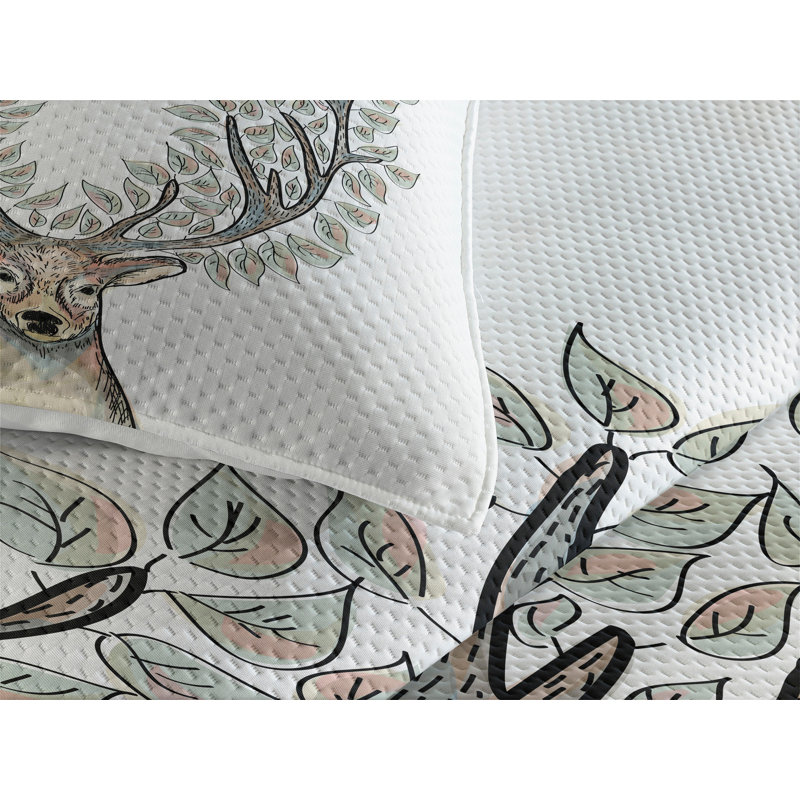 Rustic Floral Coverlet, King Bedspread + 2 Shams