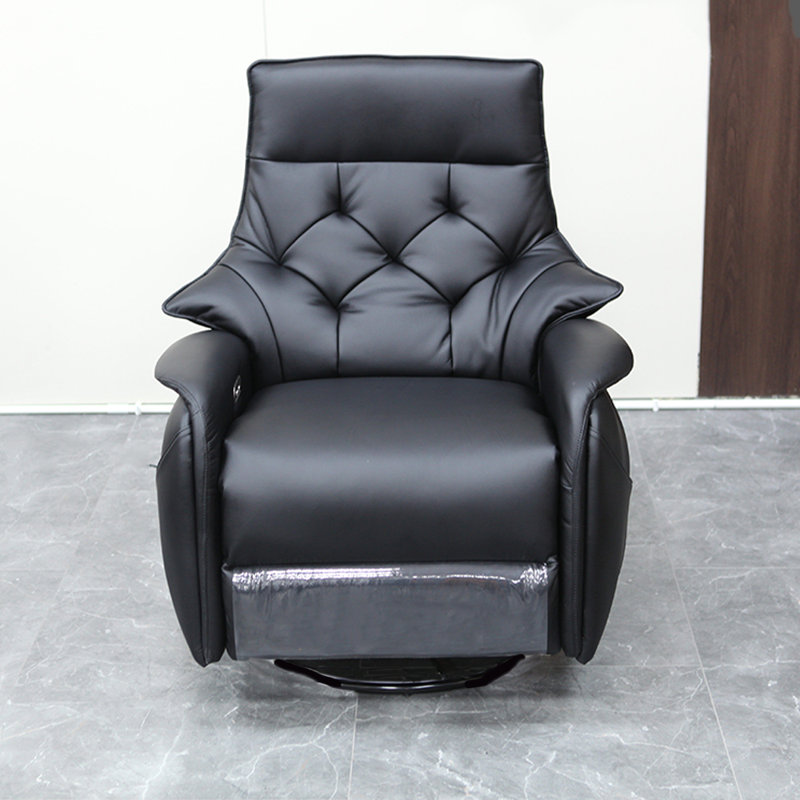 Fauteuil inclinable moderne à dossier haut multifonctionnel, Noir