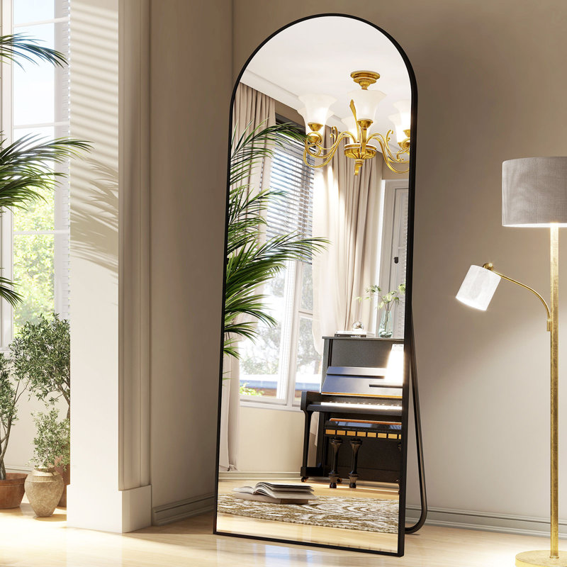 Miroirs muraux surdimensionnés arqués, Noir, 64 po x 21 po