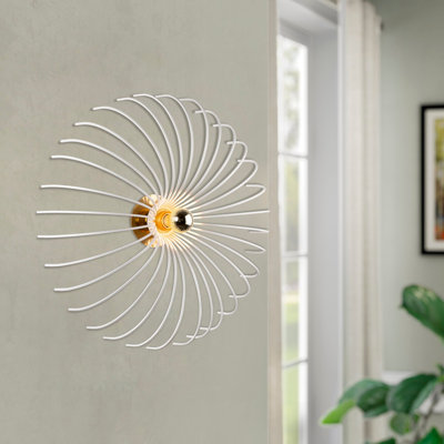 Lampe murale moderne blanche | Corps en fer durable, culot E27 de 40 W maximum | Design élégant avec finition de couleur unie | Parfait pour le salon, la chambre à coucher et le couloir | Homologué IP20 pour une utilisation intérieure