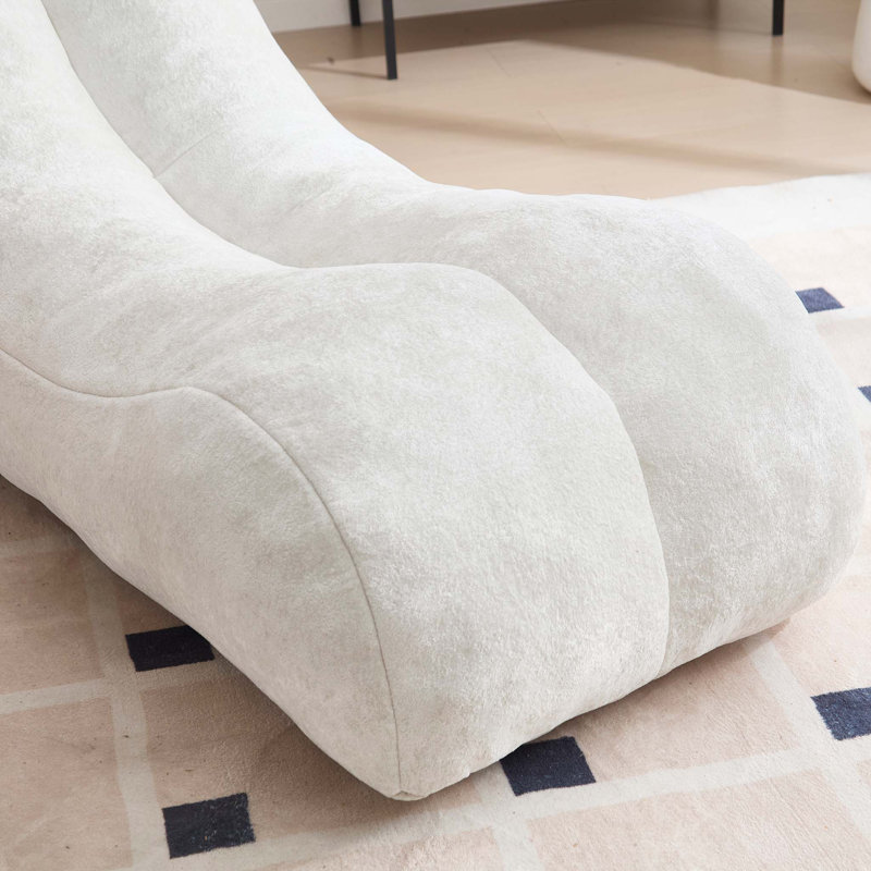 Bean Bag Sofa with high-quality sponge, White Polyester