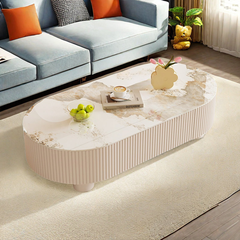 Simple oval rock table