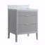 Meuble-lavabo autoportant à simple cuve, avec 2 ensembles de poignées et plateau en marbre d'ingénierie-879627048-879627049