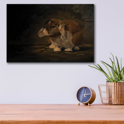  «Resting Bunny Rabbit 2» par Marian Parsons, art mural en verre acrylique, 16 po x 12 po