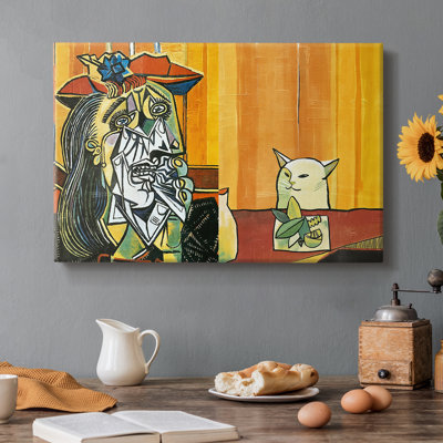 «Femme qui crie à un chat» Meme (Picasso Parody) - Artiste Internet / Inconnu - Toile tendue avec châssis-c. 2019