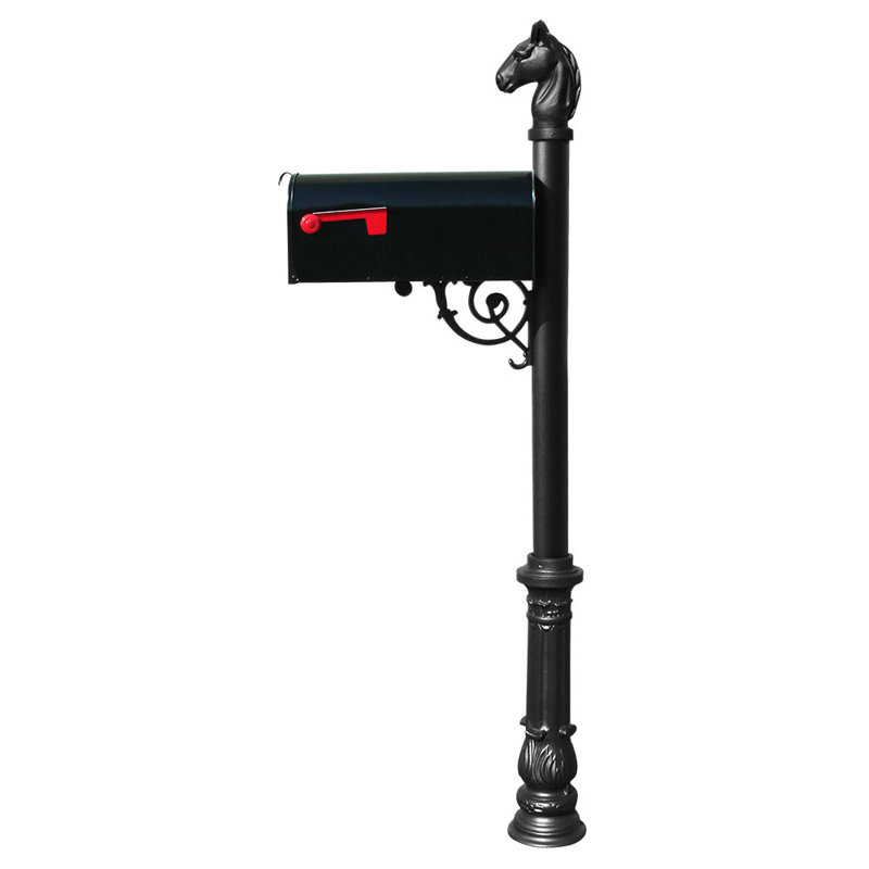 Lewiston Mailbox with Post Included, Black