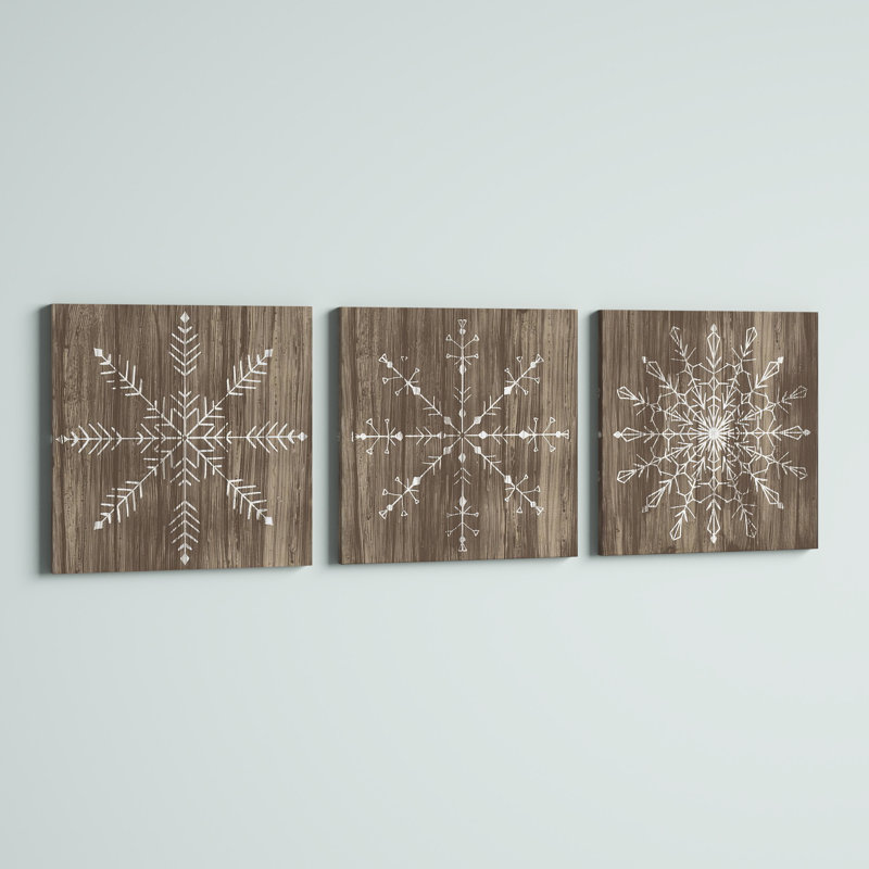 Hainault Barnwood Wonderland IV - ensemble de 3 reproductions sur toiles tendues, H 24 po x l 72 po x P 1 po
