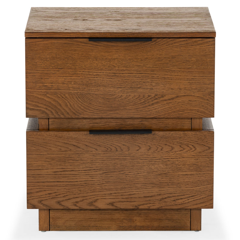 Titus 2 Drawer Nightstand, Medium Oak