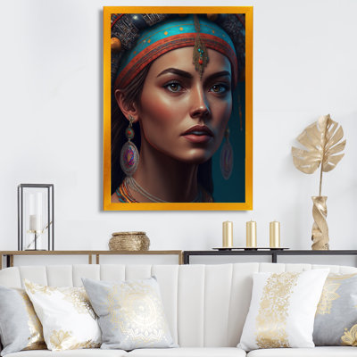 Femme bohémienne avec bandeau bleu I sur toile