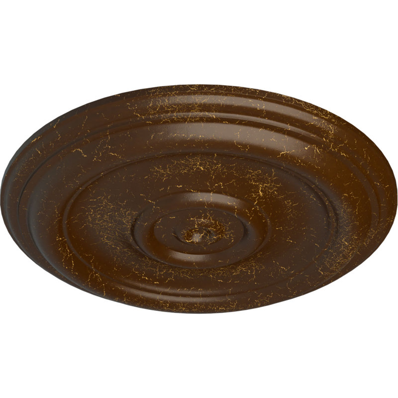 Médaillon de plafond Endurathane Palmetto, DE 12 1/8 po x P 3 1/2 po x P 1 po (convient aux auvents jusqu'à 4 7/8 po), pot peint au fini craquelé peint à la main