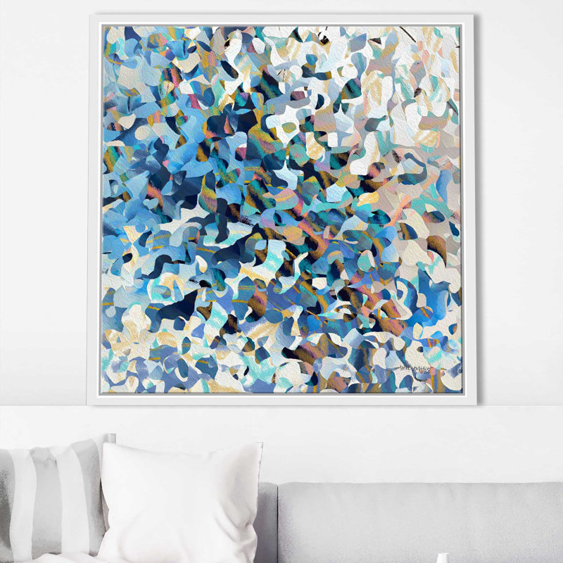 "2 Corinthiens 6: 10 Réjouissez-vous toujours (carré)" par Mark Lawrence, reproduction sur acrylique, Cadre flottant blanc