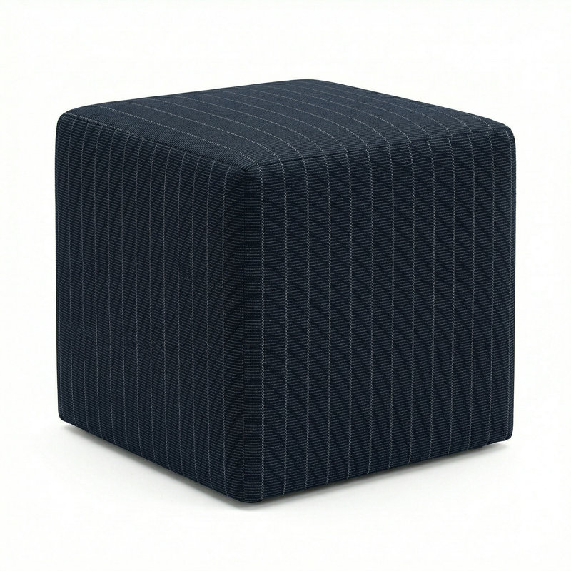 Berlin Gardens Lilly Hive 20" Square Pouf, Dark Blue