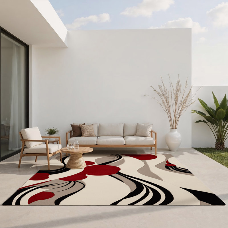 Tapis intérieur et extérieur Serene Prime Flow, Rectangle 5 pi x 7 pi
