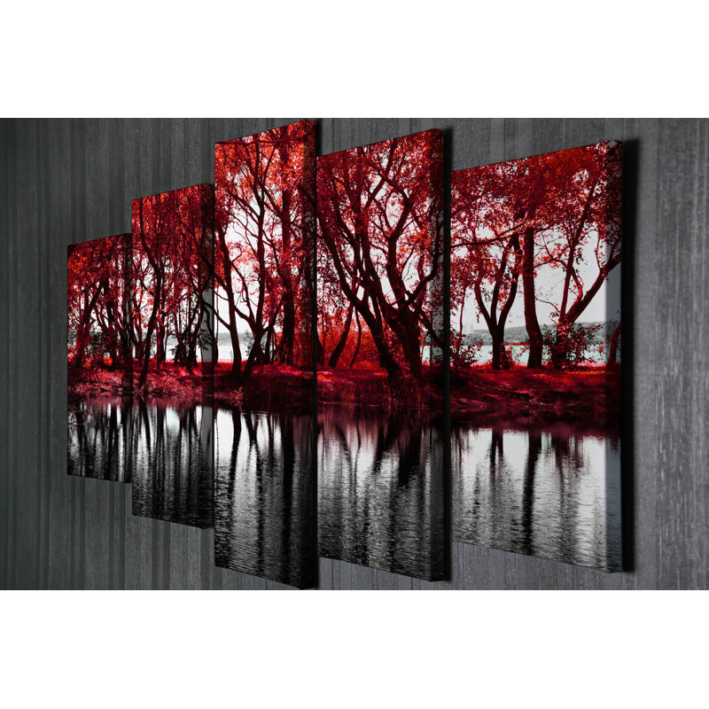 5 pièces sur toile tendue