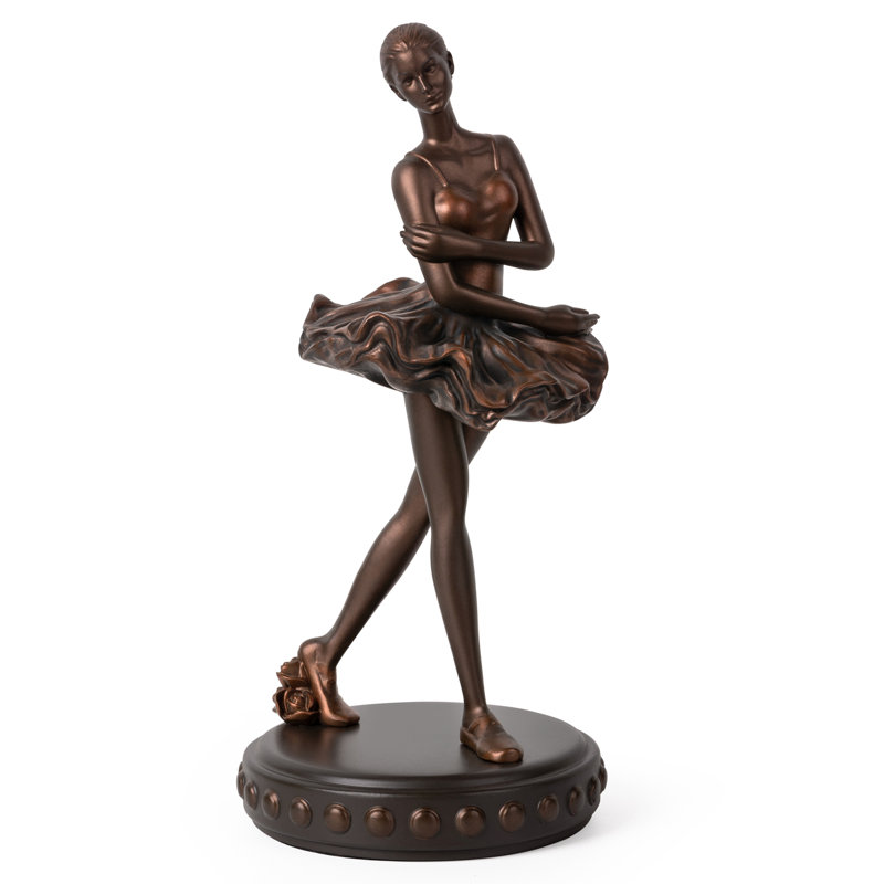 Standing  Figurine, Elegant  Sculpture, Resin Ballet Girl Statue For Home Decor, Gift For Dance Lovers, Bronze