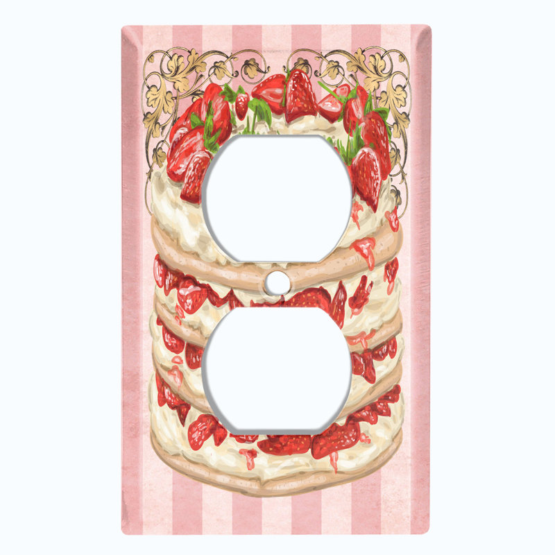 Plaque murale à 2 prises Strawberry Layered Cake