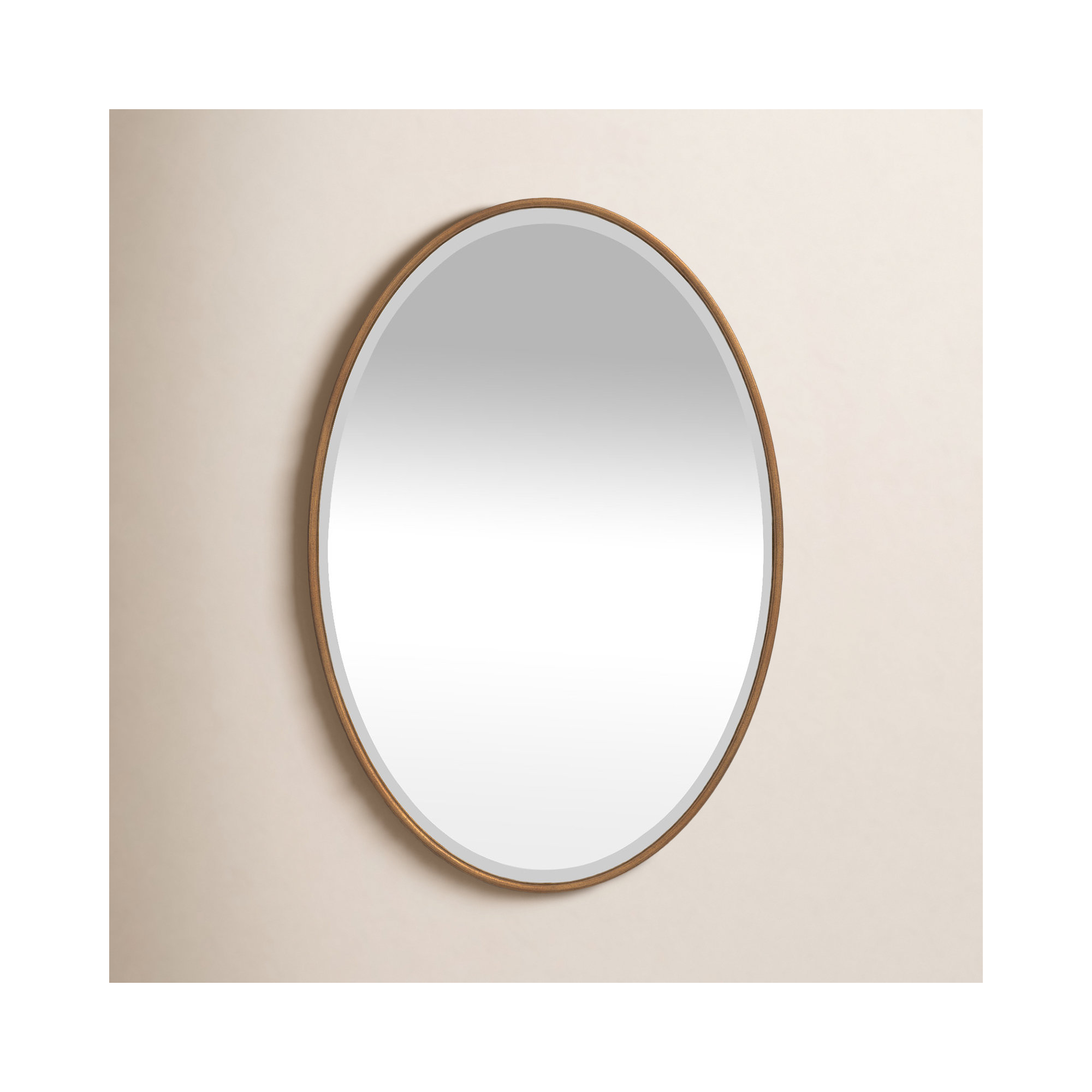 Ibon Metal Oval Wall Mirror, Gold