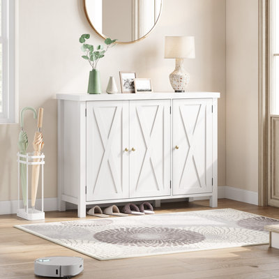 35" Shoe Cabinet with Doors 4-Tier Entryway Shoe Storage