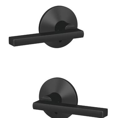 Schlage Custom FC21 BRW 622 COL Broadway Lever with Collins Trim  Hall-Closet and Bed-Bath Lock, Matte Black 