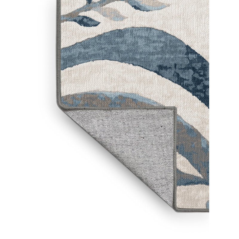 Machine Washable Gray Area Rug, Rectangle 4' x 6'