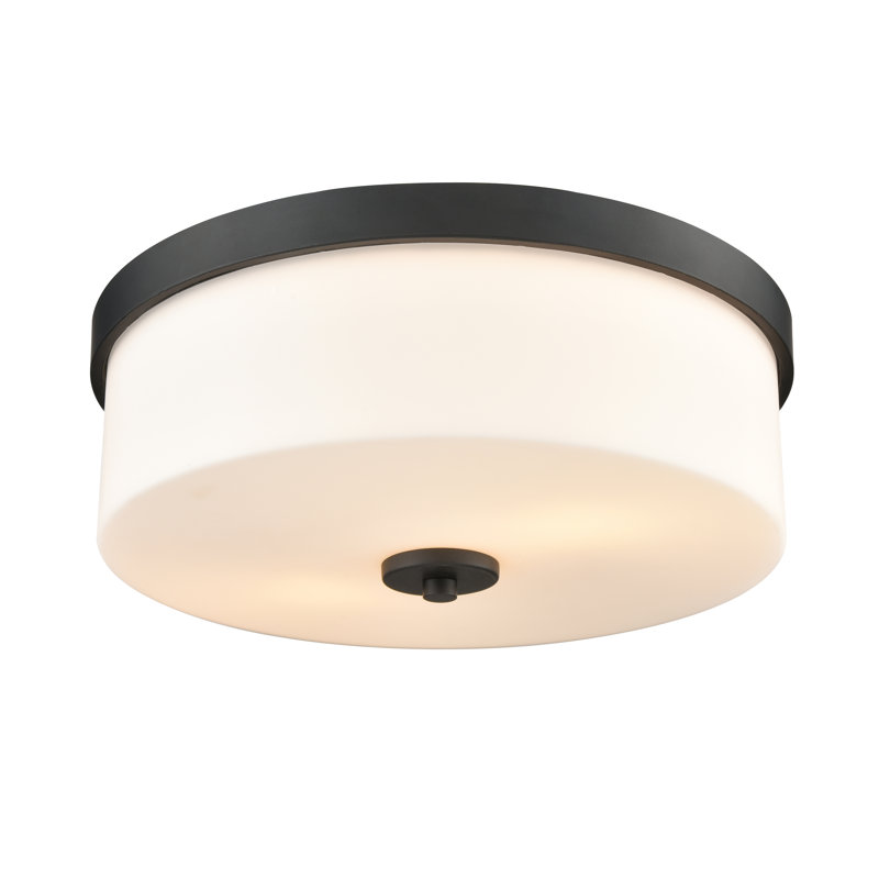 Plafonnier encastré 2 lumières 13,25 po Asuka, Noir mat