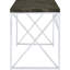 Bureau à la mode - Chevron gris rustique et brillant avec structure en métal élégante