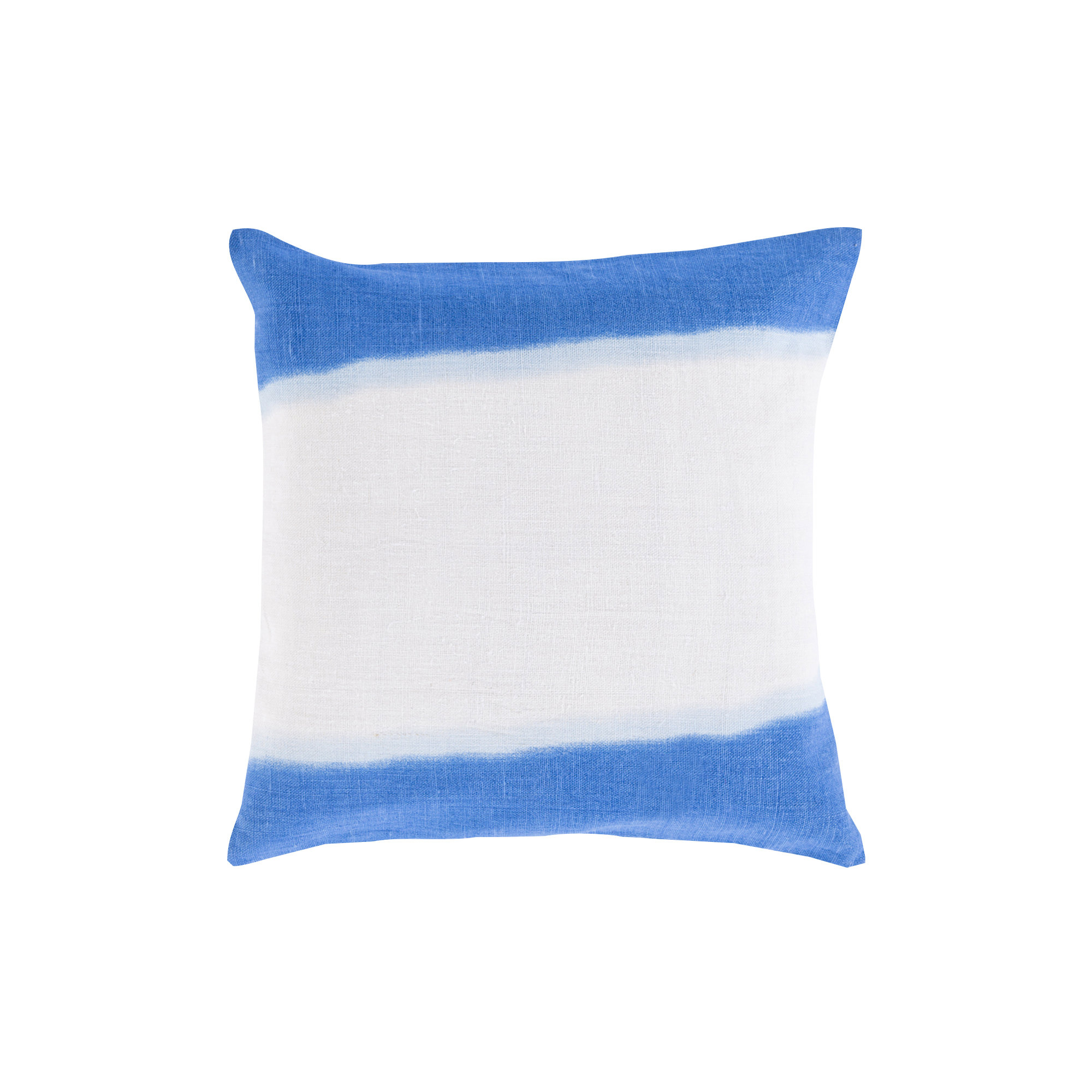 Striped 100% Linen Throw Pillow, Sky Blue, 18" H x 18" W x 4" D, Down