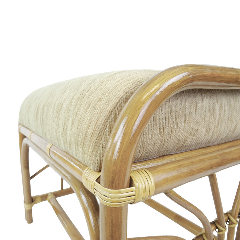Eukleides Upholstered Ottoman, Natural